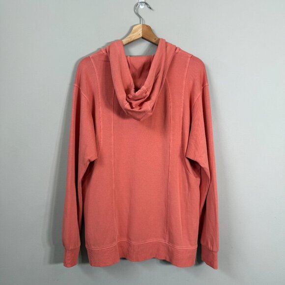 Athleta Sundown Hoodie Sweatshirt Pullover Women's Small Orange Coral Activewear - Picture 3 of 14